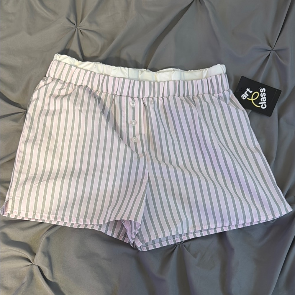Target, big kid's (girls) Striped Shorts - Pink and White